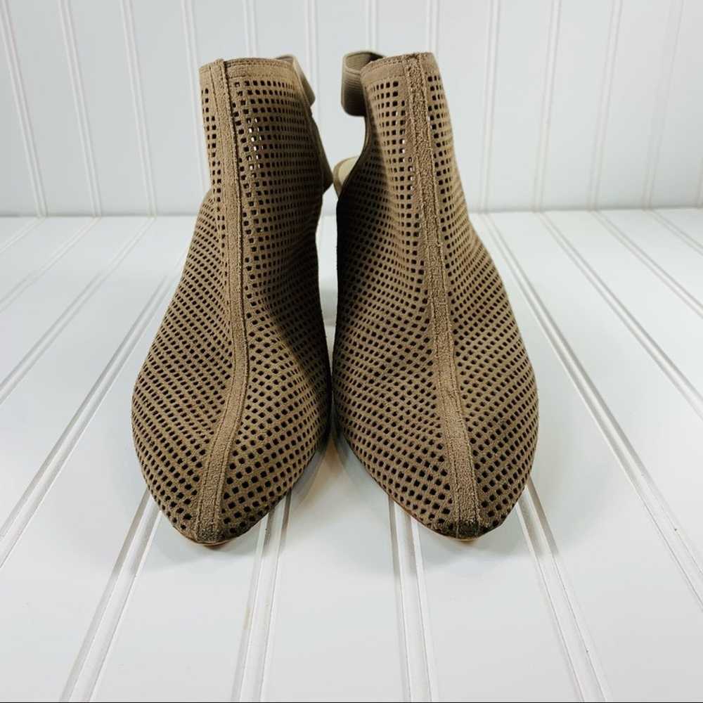 Marc Fisher Tan Suede Perforated Open Bootie Sz 11 - image 4