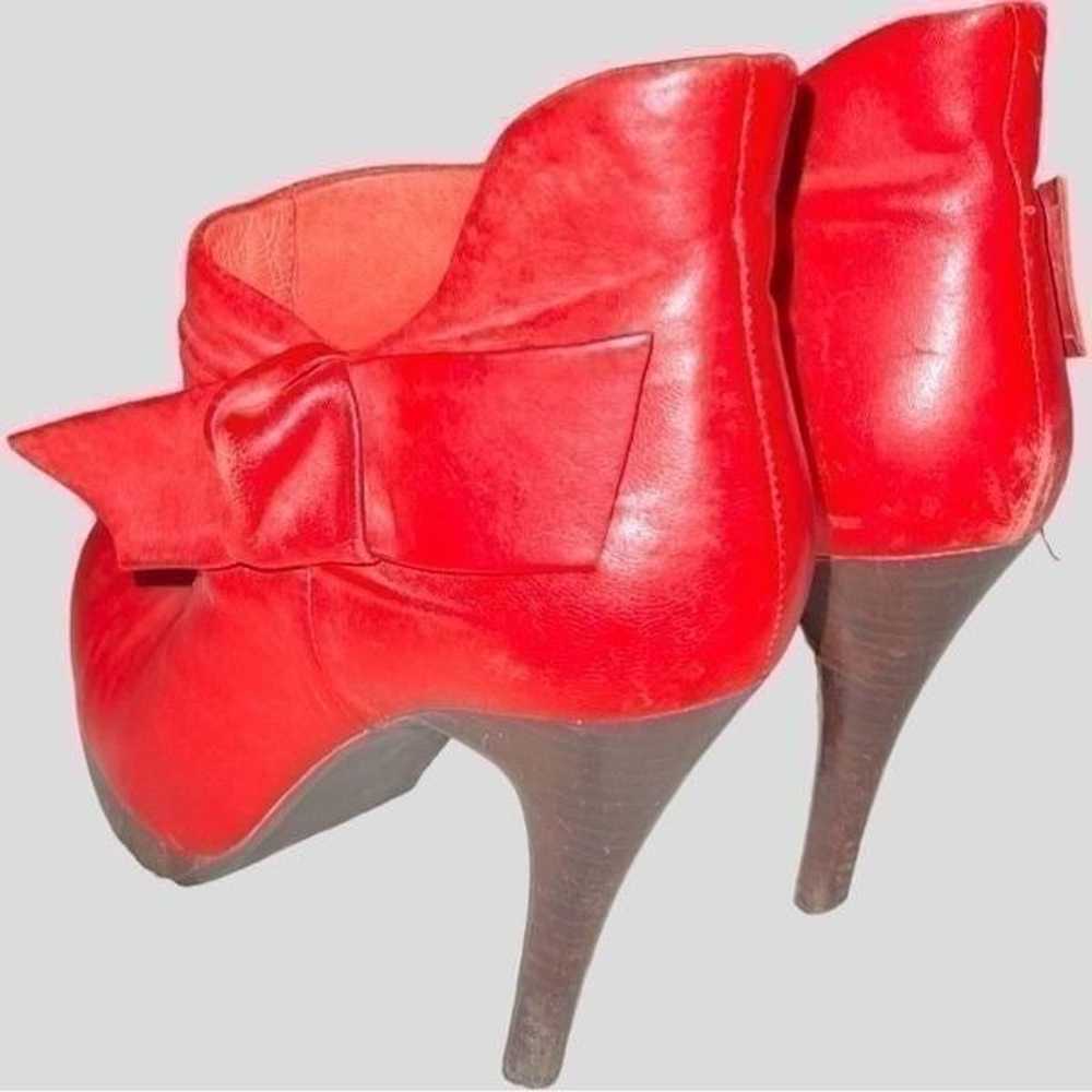 Aldo red faux leather 4 1/2” heels booties - image 2