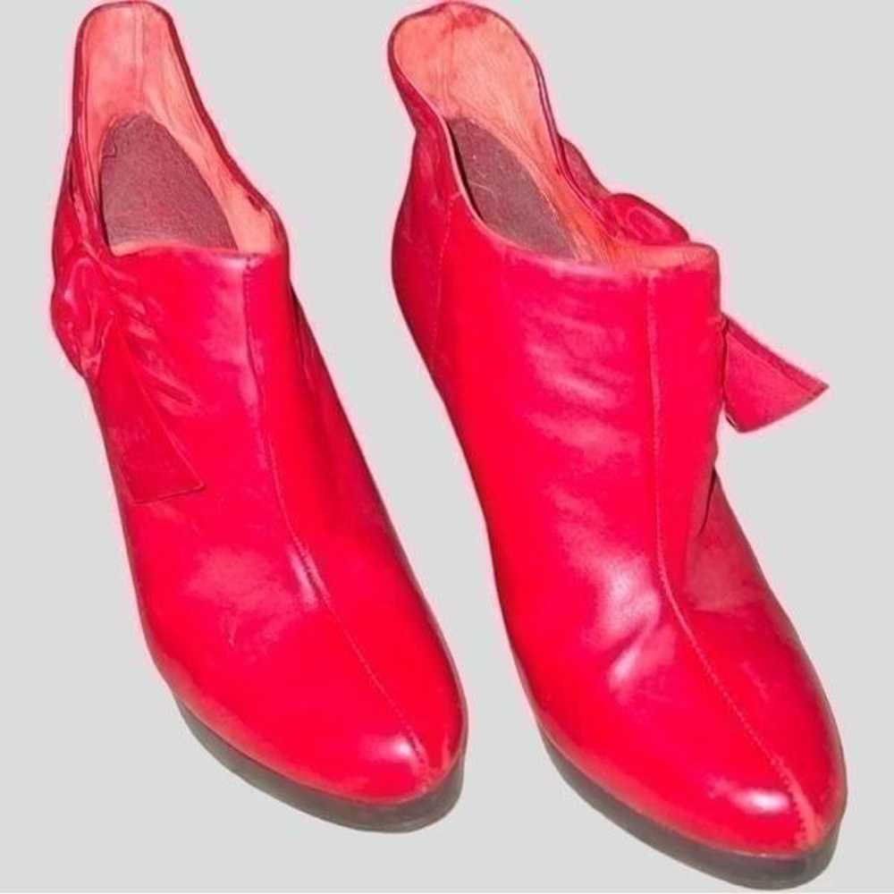 Aldo red faux leather 4 1/2” heels booties - image 3