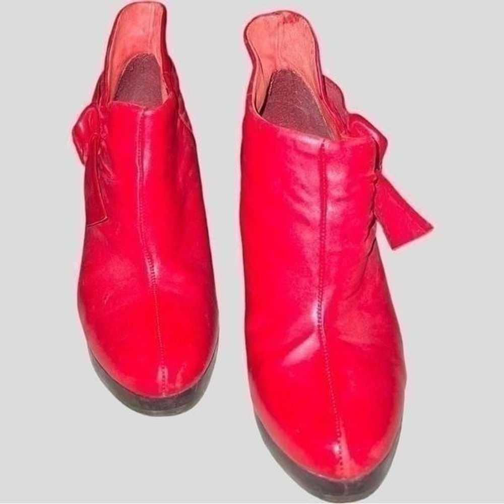 Aldo red faux leather 4 1/2” heels booties - image 4