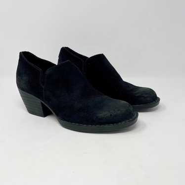 Born Antonia Black Nubuck Distressed Suede Leather