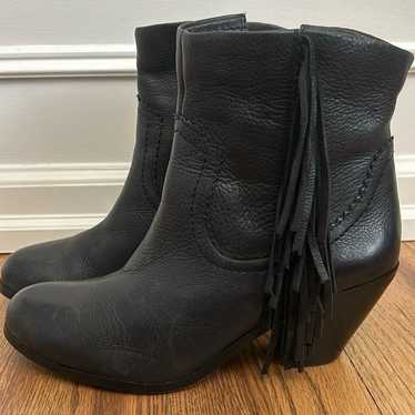 SAM EDELMAN Louie Black Leather Bootie