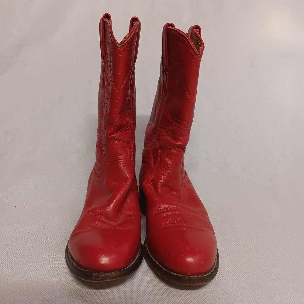 Justin Western Cowboy Boots Red Roper Women's Siz… - image 2