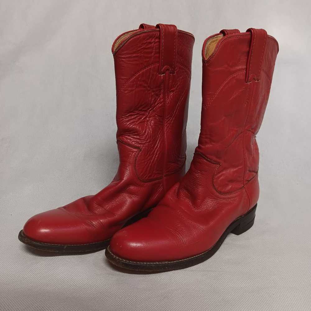 Justin Western Cowboy Boots Red Roper Women's Siz… - image 3