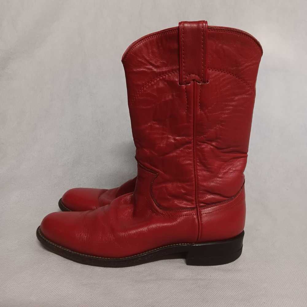 Justin Western Cowboy Boots Red Roper Women's Siz… - image 4