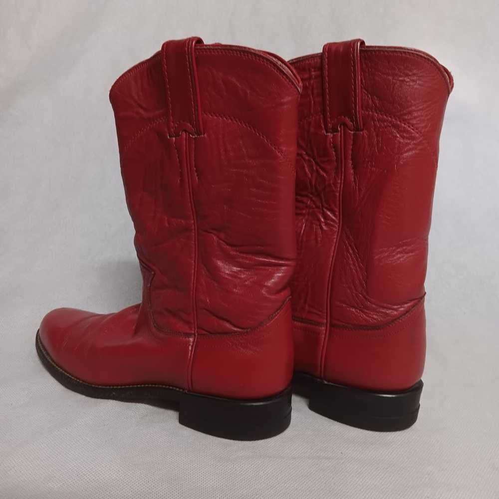 Justin Western Cowboy Boots Red Roper Women's Siz… - image 5