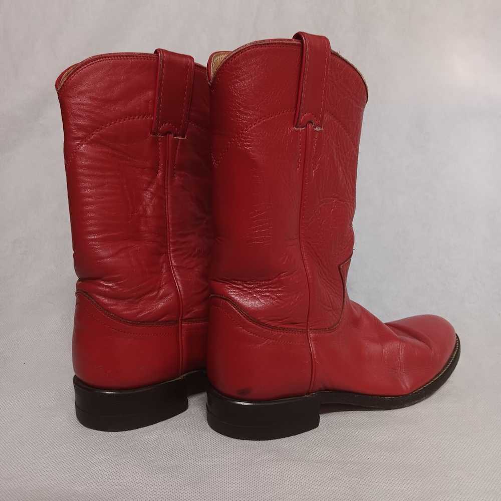 Justin Western Cowboy Boots Red Roper Women's Siz… - image 7