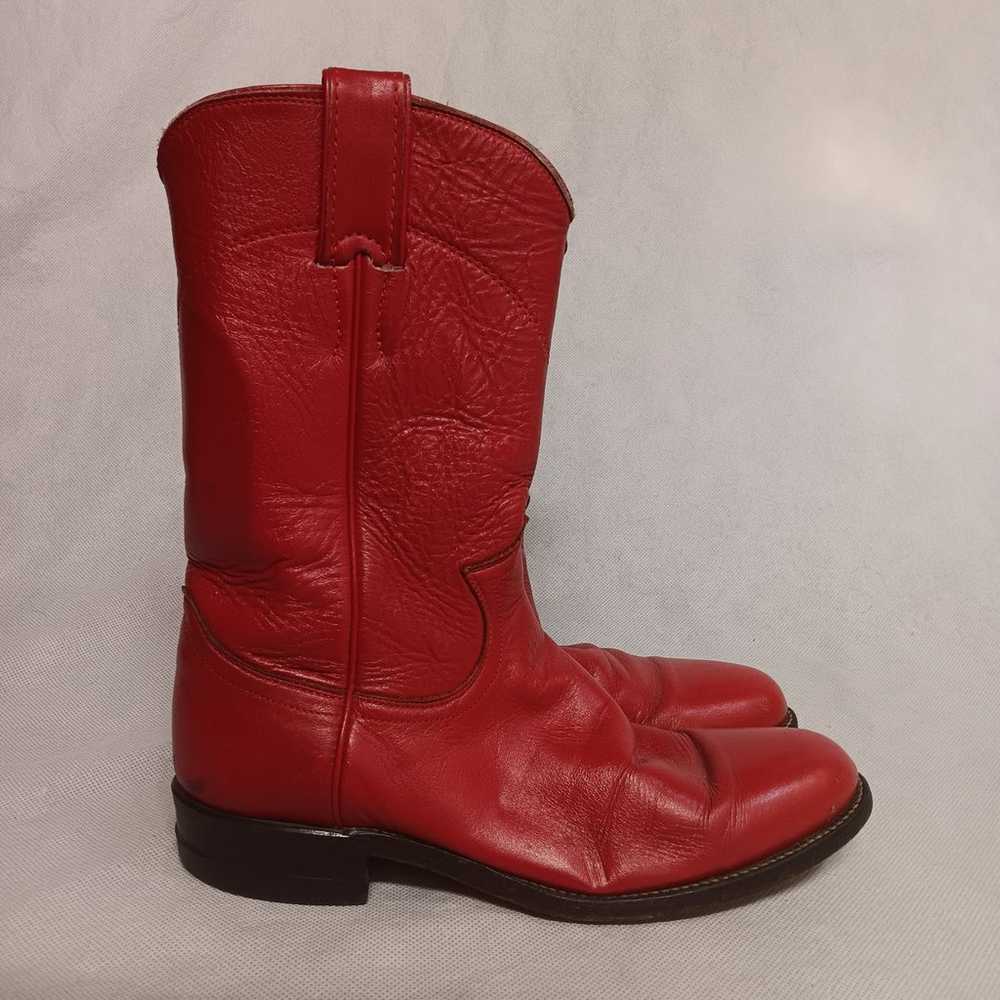 Justin Western Cowboy Boots Red Roper Women's Siz… - image 8