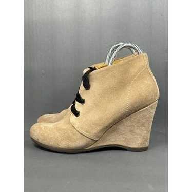 Bussola ENNA suede wedge lace-up booties Womens si