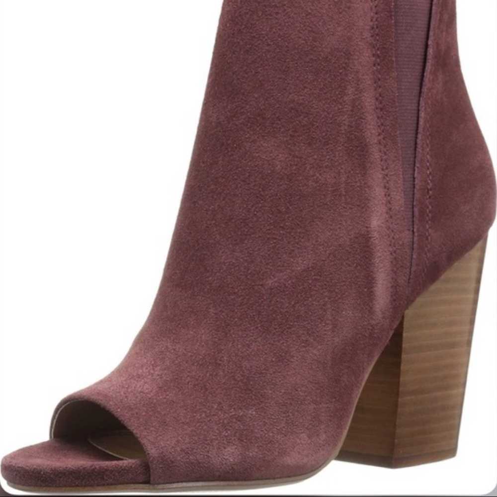 Splendid Suede Open toe Chunky Heel Plum Burgundy… - image 1