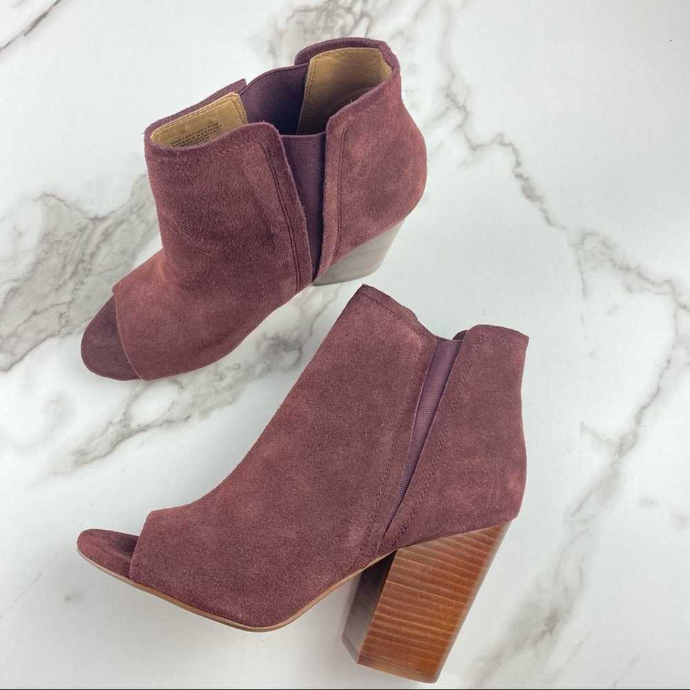 Splendid Suede Open toe Chunky Heel Plum Burgundy… - image 2