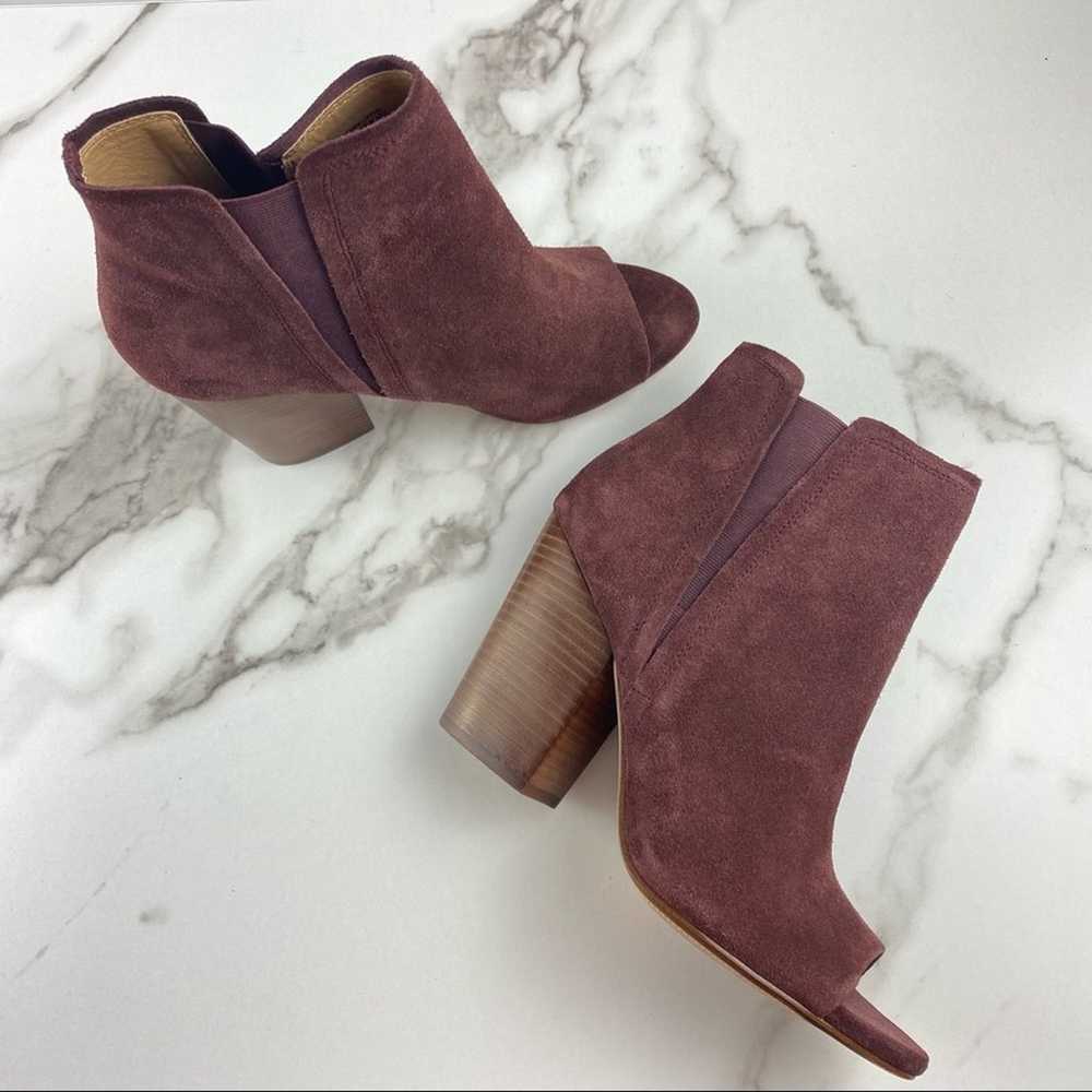 Splendid Suede Open toe Chunky Heel Plum Burgundy… - image 6