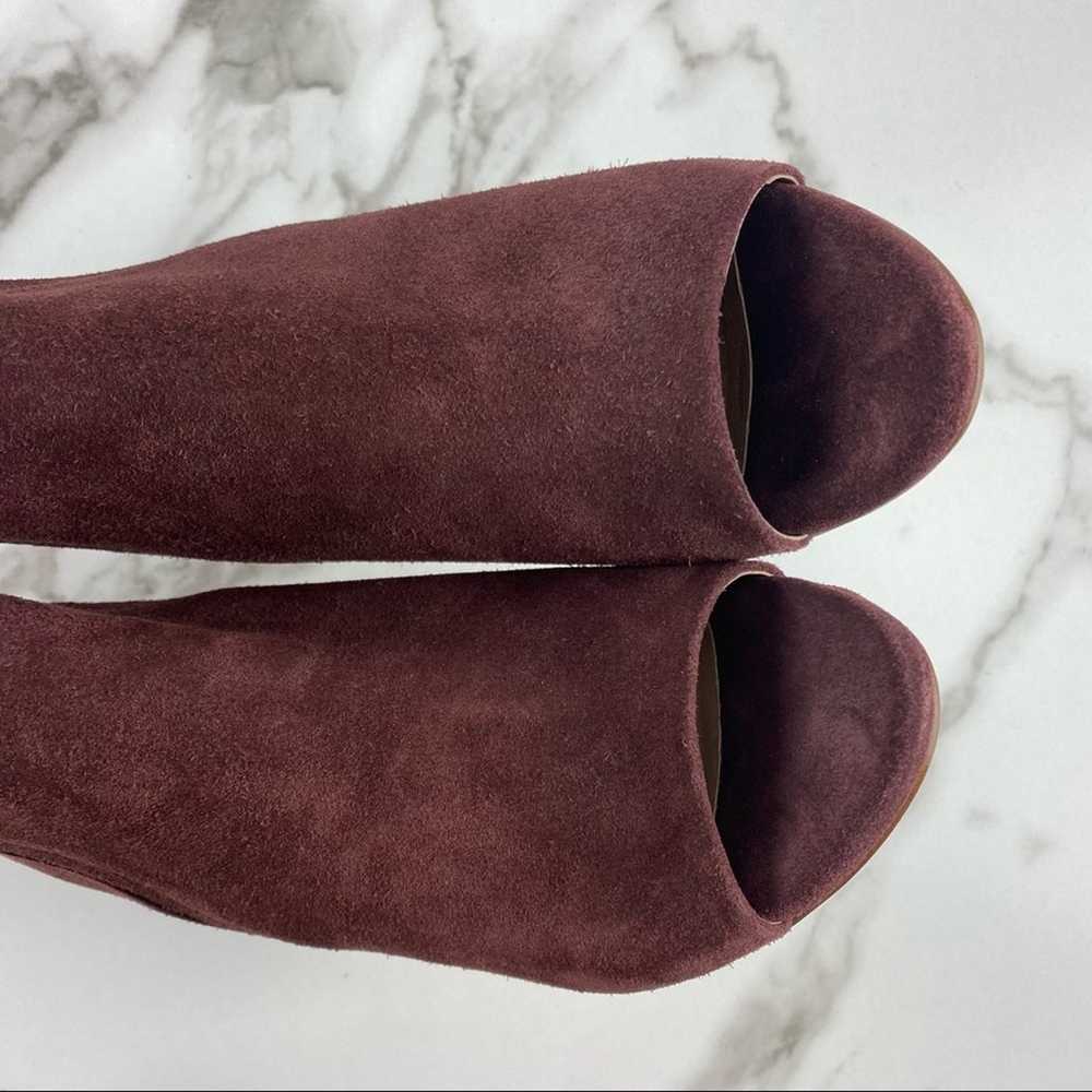 Splendid Suede Open toe Chunky Heel Plum Burgundy… - image 7