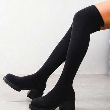 Black knee-high boots