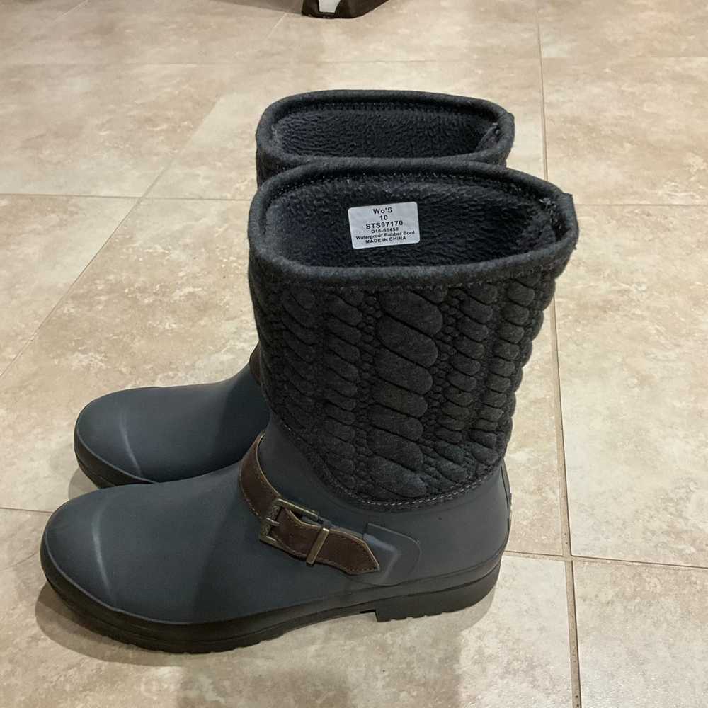 Sherry Waterproof Rubber Rain/Winter Boots Sz 10 - image 2