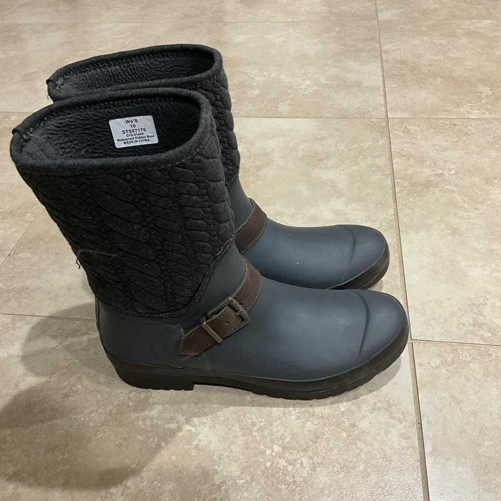 Sherry Waterproof Rubber Rain/Winter Boots Sz 10 - image 3