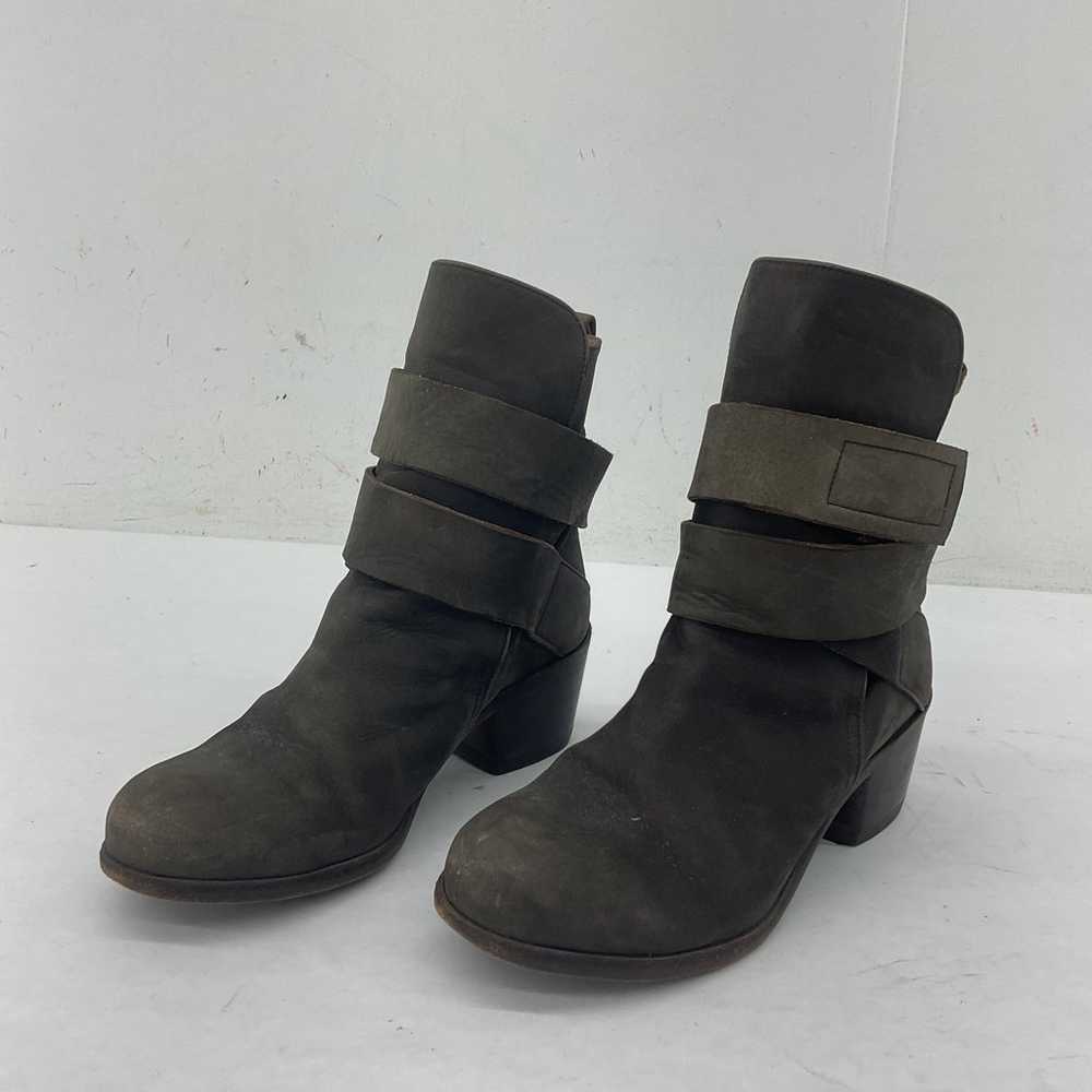 P.Monjo Brown Leather Biker Strappy Moto Boots Wo… - image 2