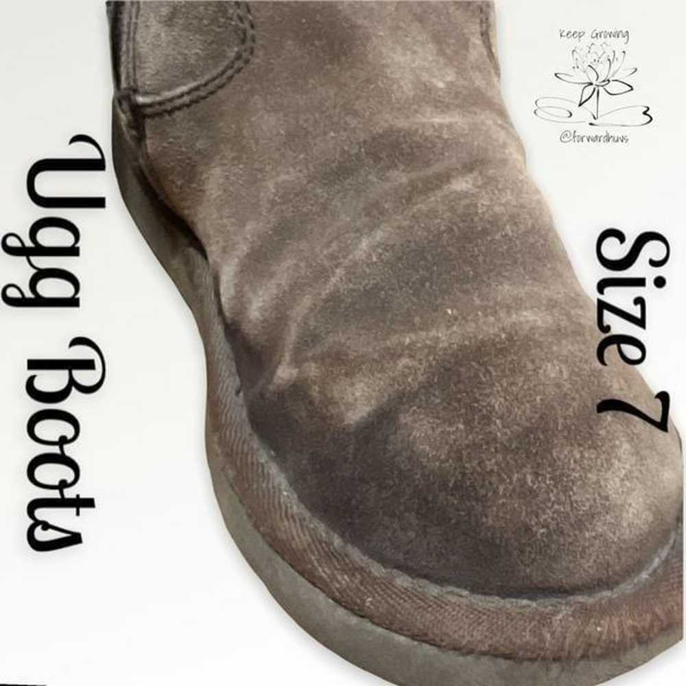 Pre-Owned UGG Sunset Tall Brown Shearling Boots -… - image 4