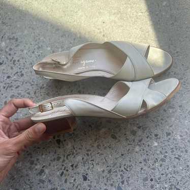 Salvatore Ferragamo Italian Cream leather sandals