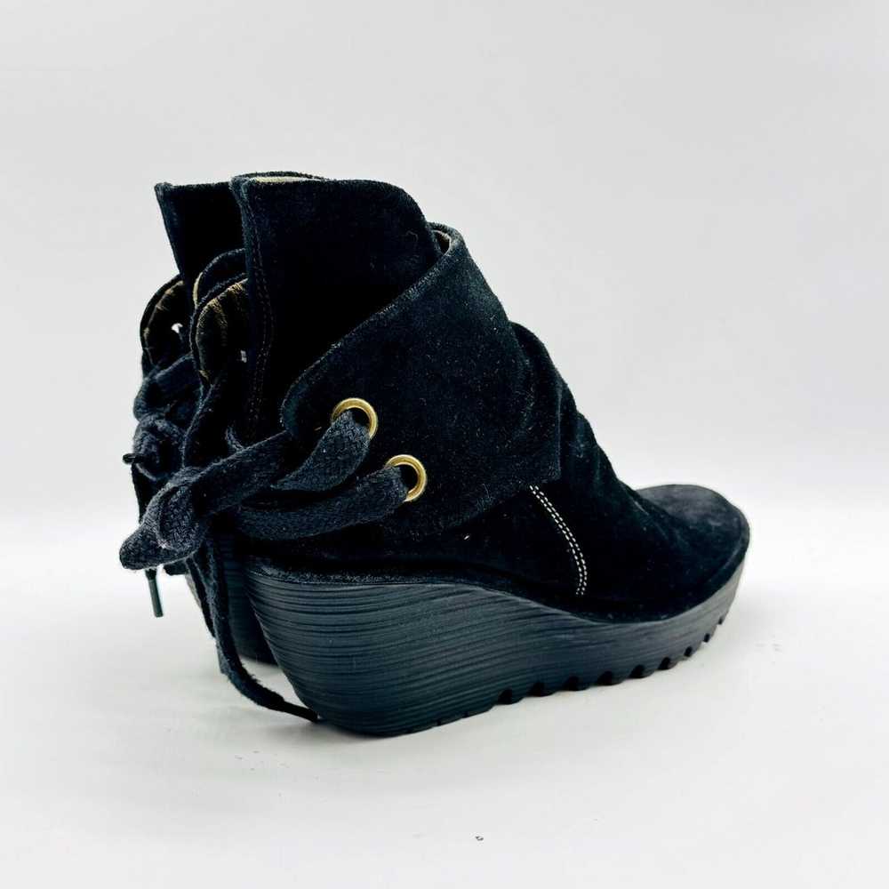 Fly London Boots Womens 37 US 6.5 Black Suede Wed… - image 8