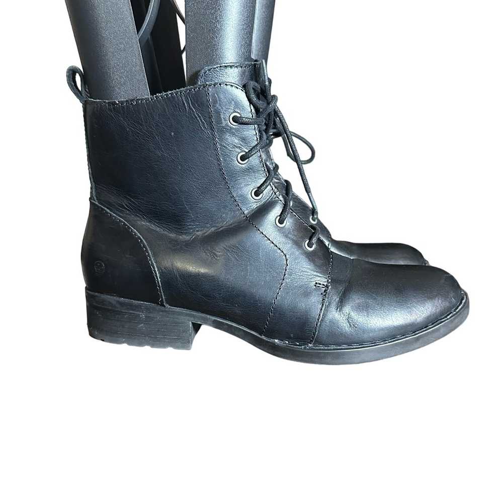 BORN Troye Combat Boots Black Leather Women Size … - image 10