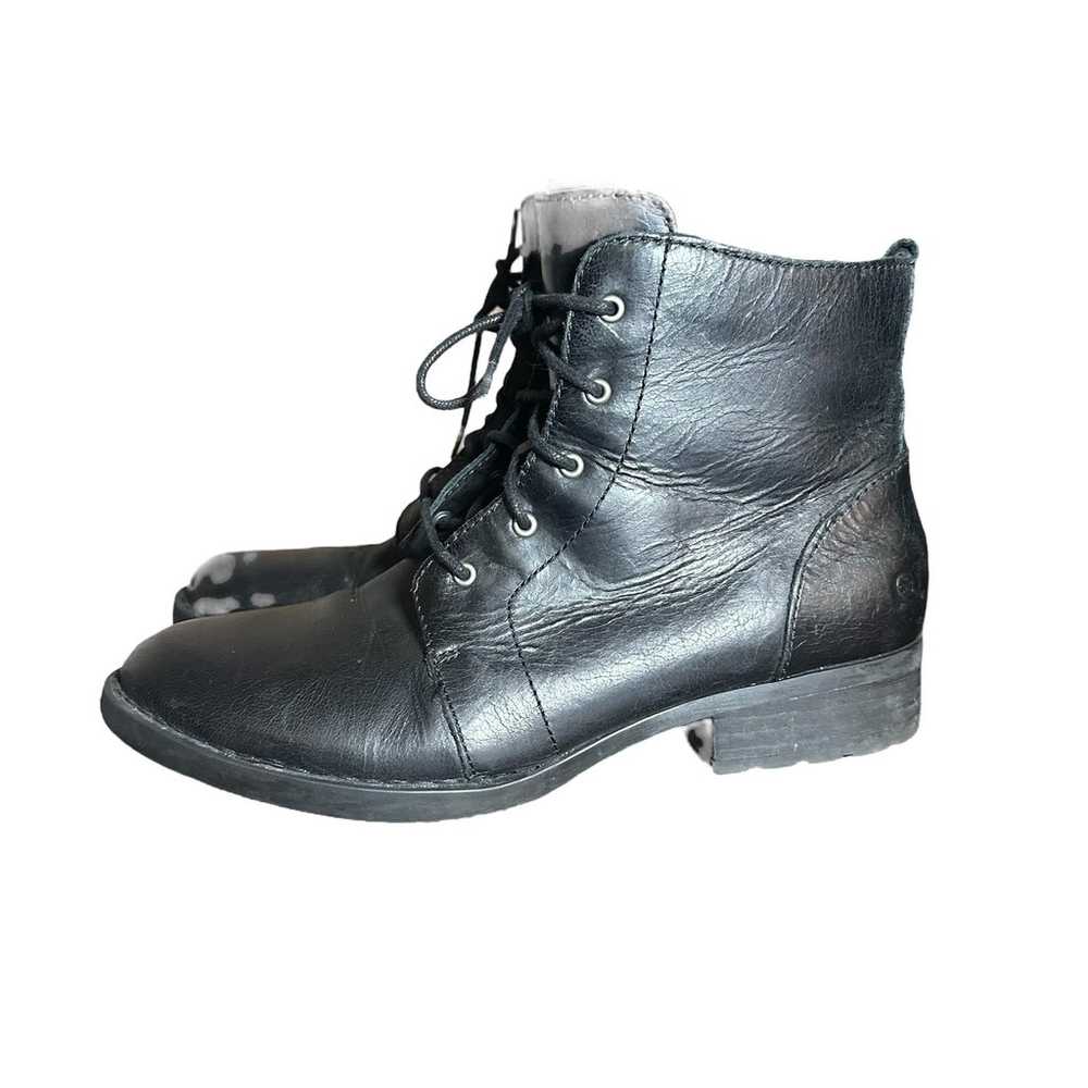 BORN Troye Combat Boots Black Leather Women Size … - image 12