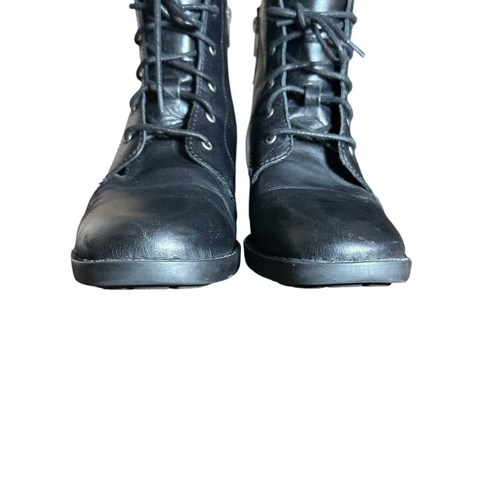 BORN Troye Combat Boots Black Leather Women Size … - image 3