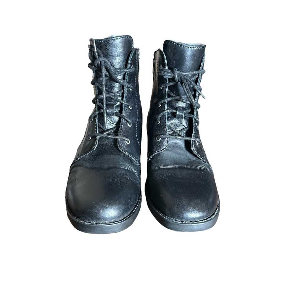 BORN Troye Combat Boots Black Leather Women Size … - image 4