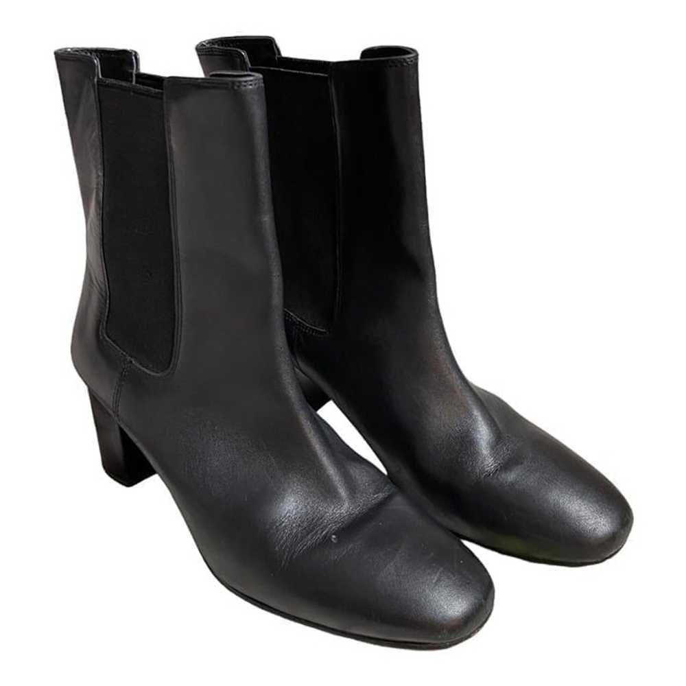 J. Crew Willa leather stacked-heel boots black 8.5 - image 3