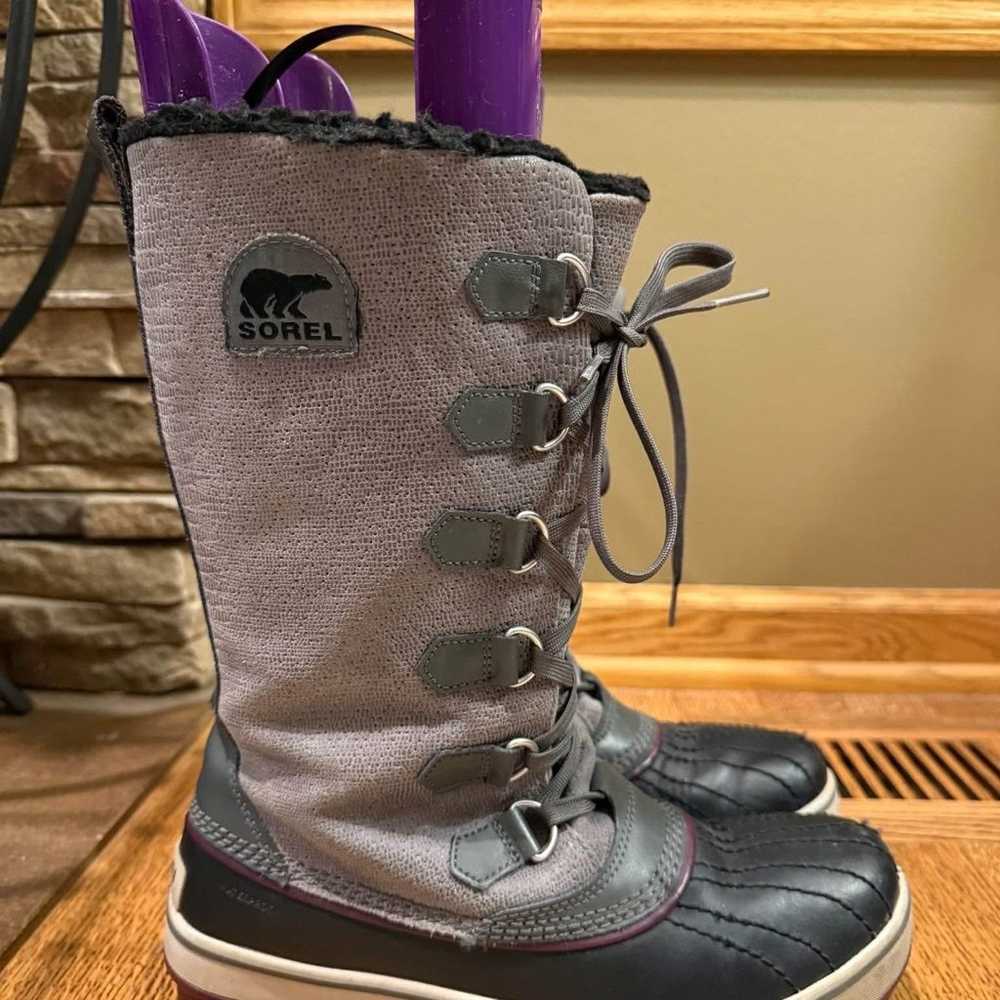 Sorel Tivoli Tall Gray Winter Boots Size 8 - image 8