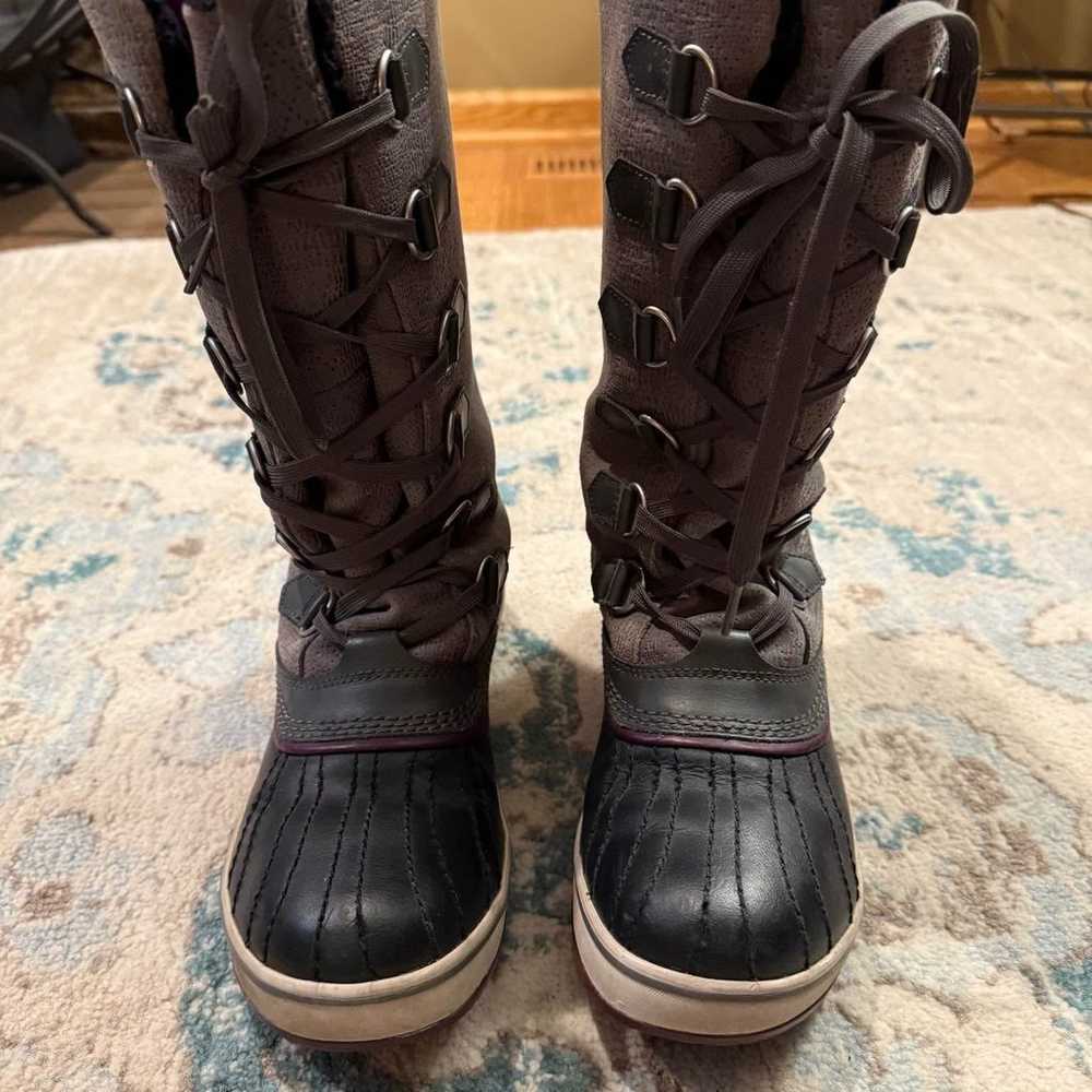 Sorel Tivoli Tall Gray Winter Boots Size 8 - image 9