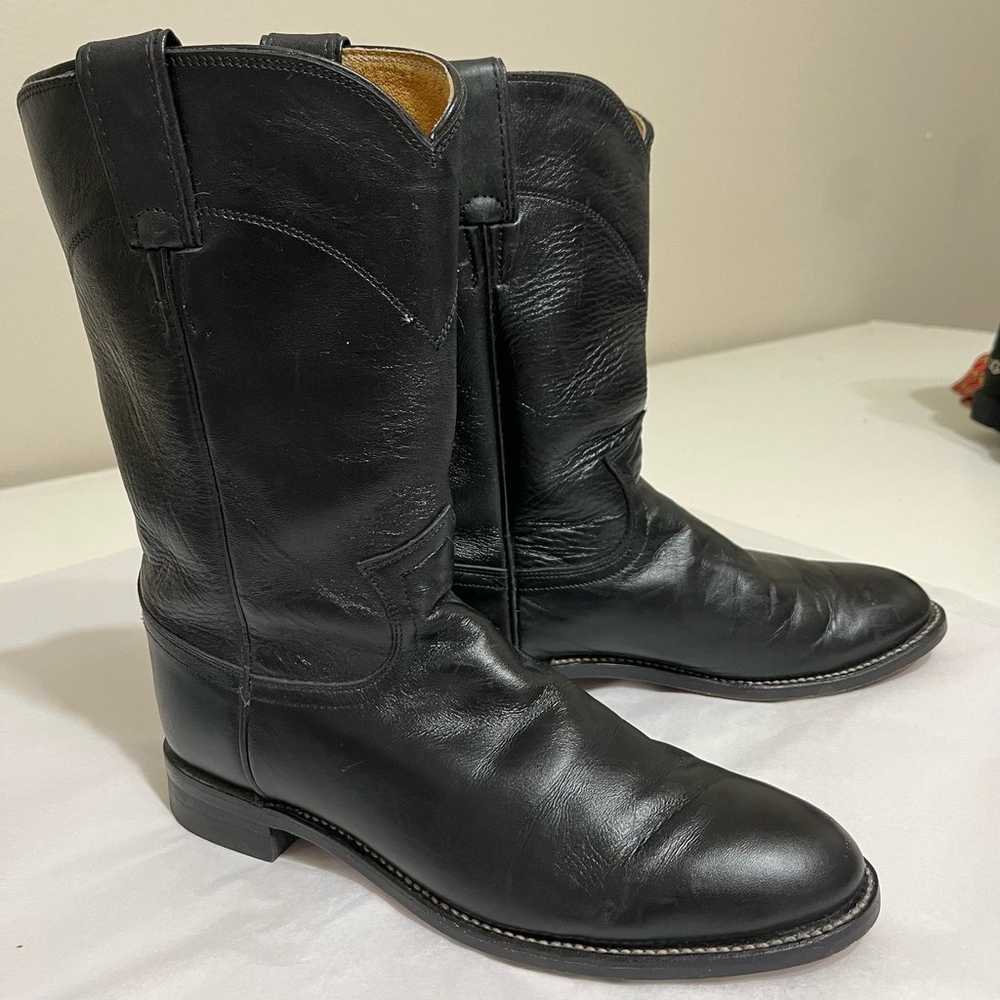 Justin Women’s Western Boots Sz 7B Black Leather - image 1