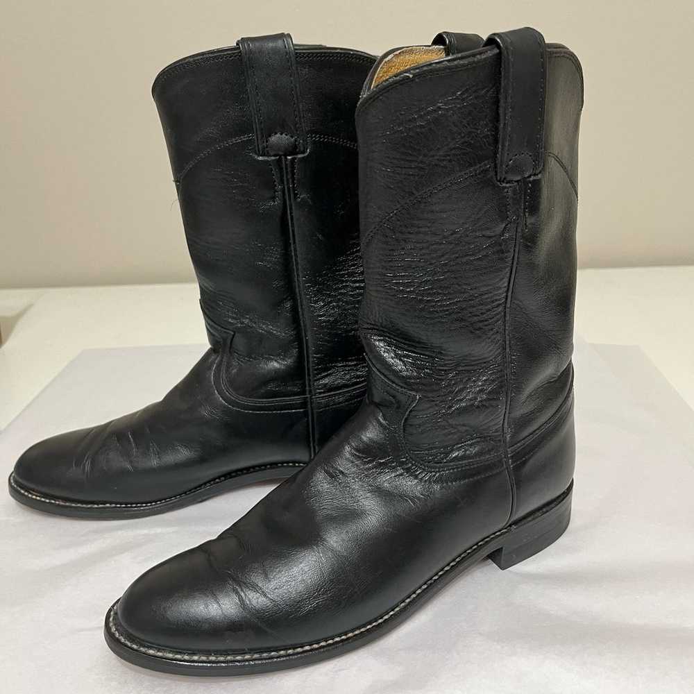 Justin Women’s Western Boots Sz 7B Black Leather - image 2