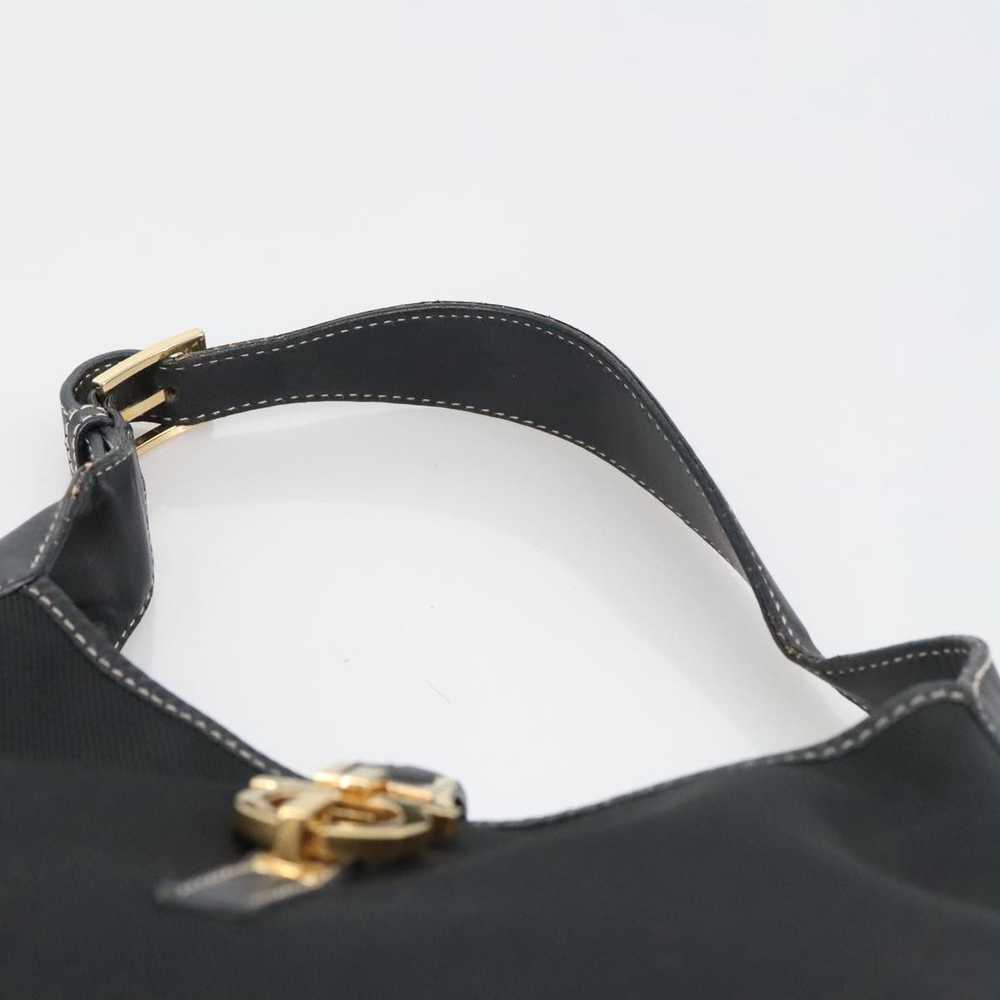 Salvatore Ferragamo Gancini Black Canvas Shoulder… - image 6