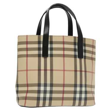 Burberry Nova Check Beige Canvas Handbag (Pre-Own… - image 1