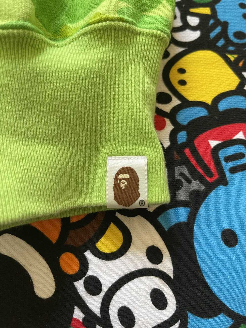 Bape A Bathing Ape 2015 Neon Green Camo Shark Hoo… - image 7