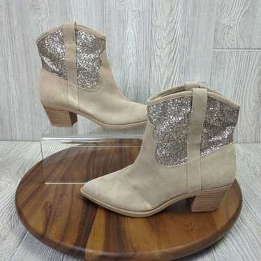 NWOB Dolce Vita Shreya Glitter Suede Cowboy Suede 