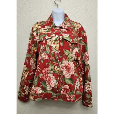 Norm Thompson Vintage Burnt Orange Floral Print Bu