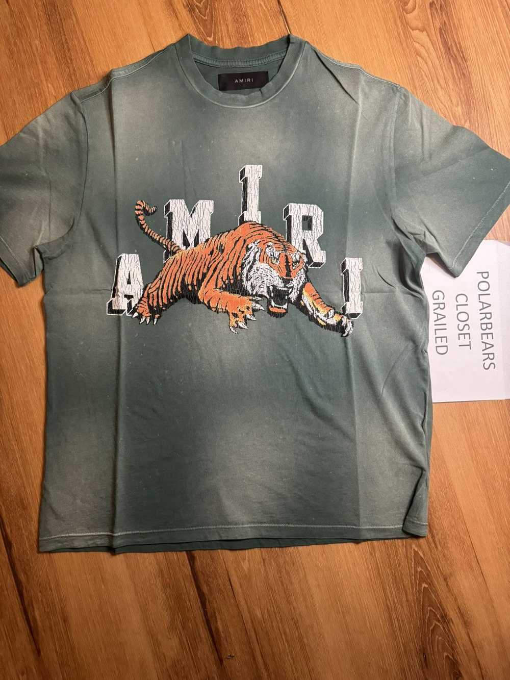 Amiri Amiri Green Tiger Crewneck Tee - image 1