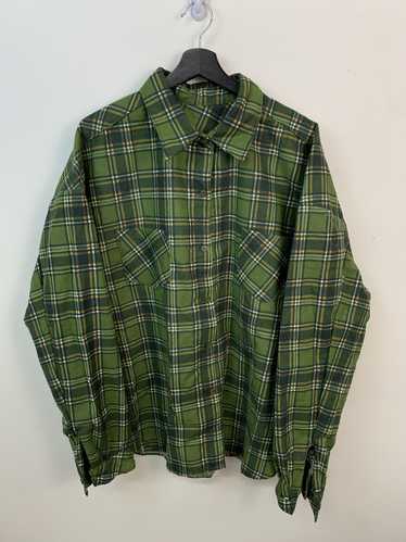 Cardigan × Vintage Vintage Flannel 1990s Green Che