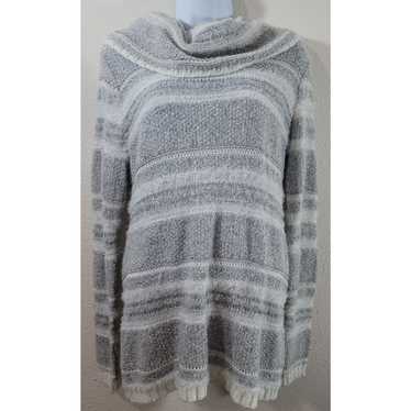 Other Maurices Gray White Knitted Cowl Neck Sweate