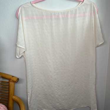 cream sheer minimalist blouse - image 1