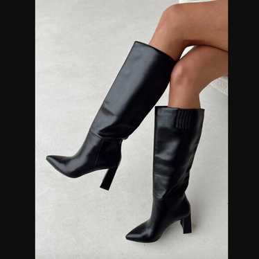 Princess Polly Vesper Black Faux Leather Knee High