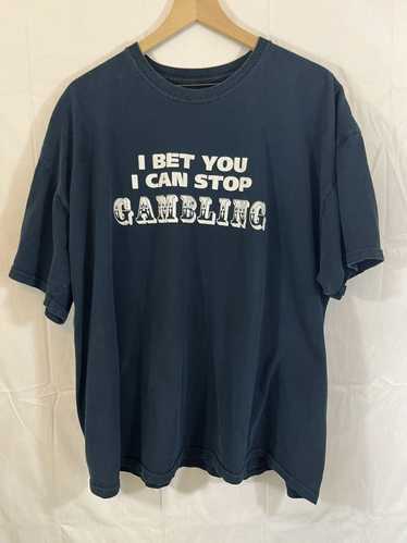 Vintage Gambling Y2K Humor Faded 2000s Joke Tee