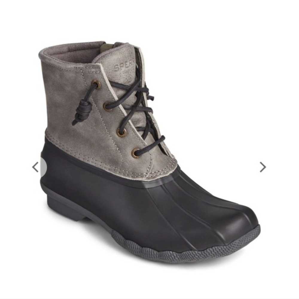 Sperry Saltwater Duck Boot Black Gray Water Resis… - image 1