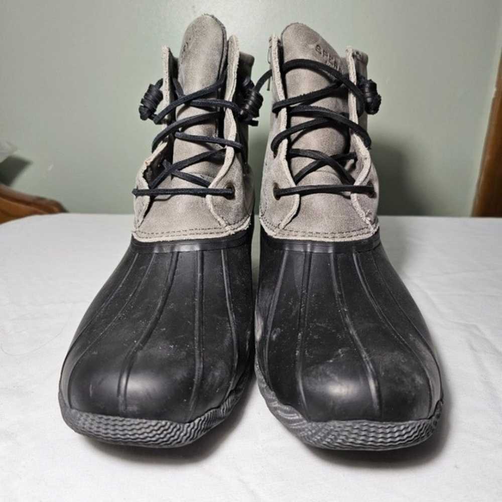 Sperry Saltwater Duck Boot Black Gray Water Resis… - image 3