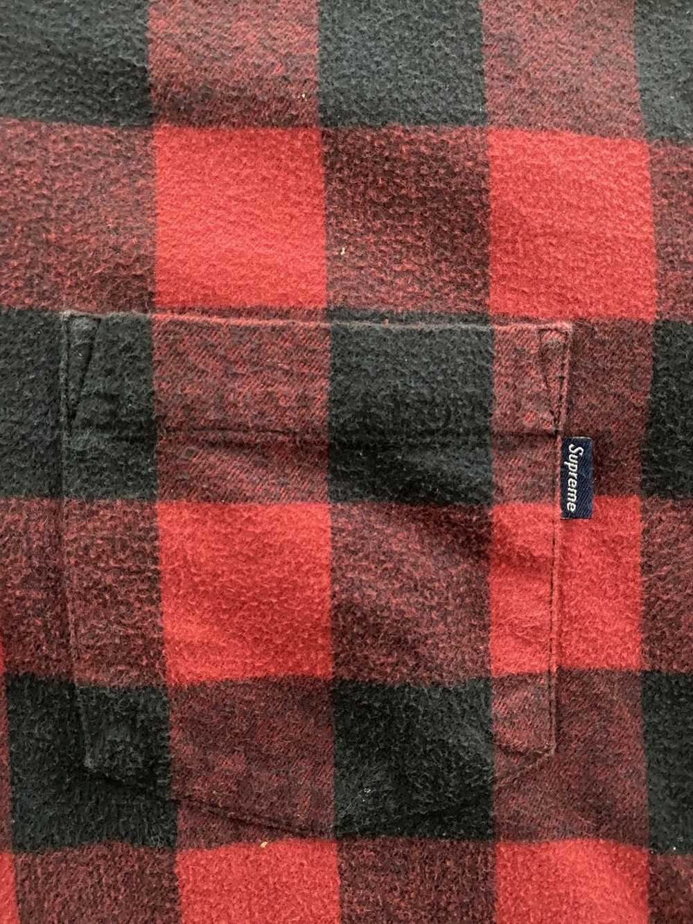 Supreme Supreme 2008 Red Buffalo Plaid Flannel Bu… - image 2