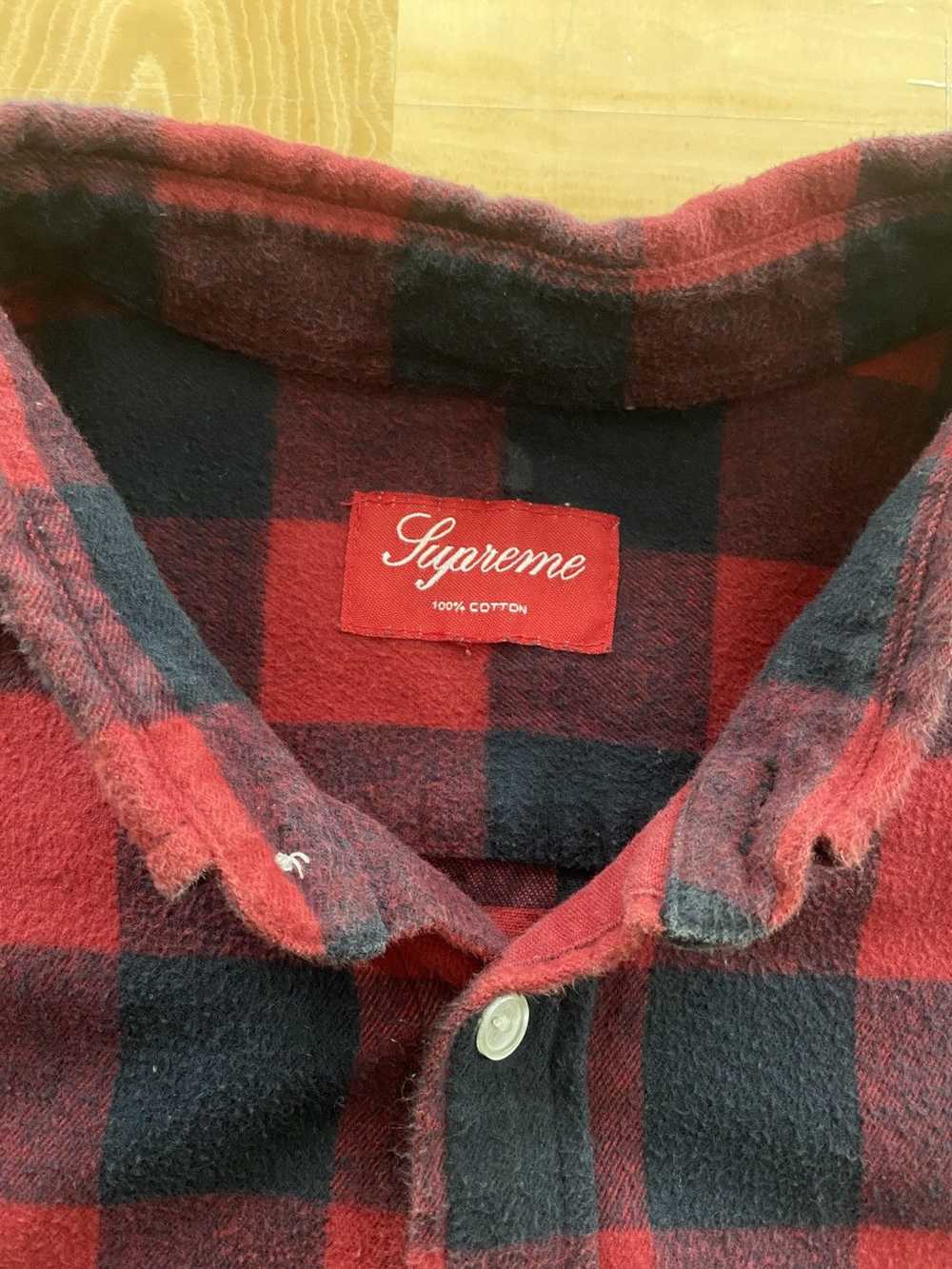 Supreme Supreme 2008 Red Buffalo Plaid Flannel Bu… - image 3