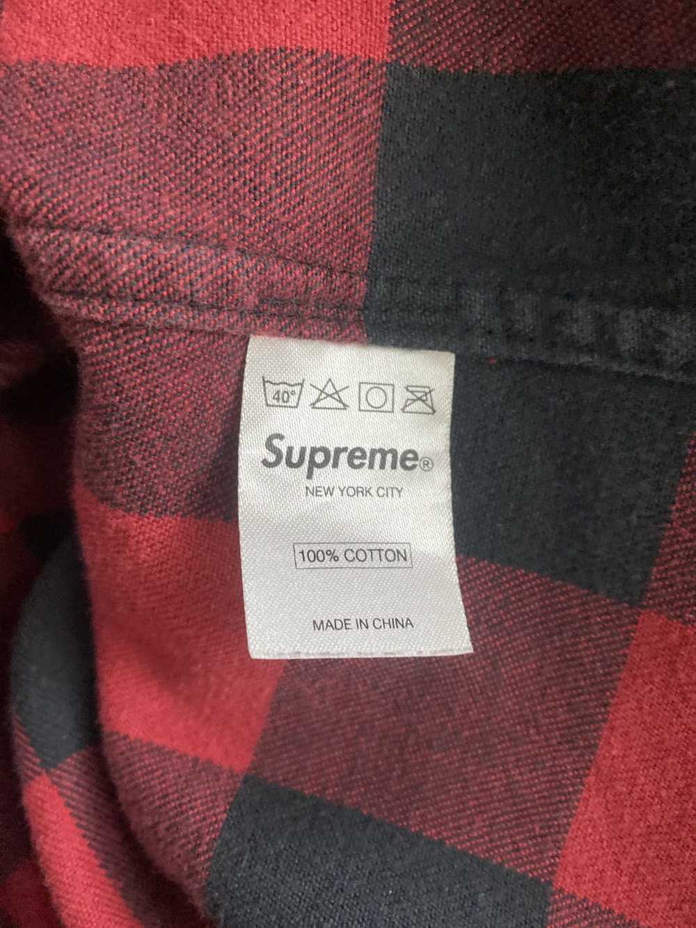 Supreme Supreme 2008 Red Buffalo Plaid Flannel Bu… - image 5