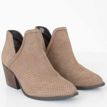 STEVE MADDEN Alibi Taupe Perforated Suede Ankle B… - image 1